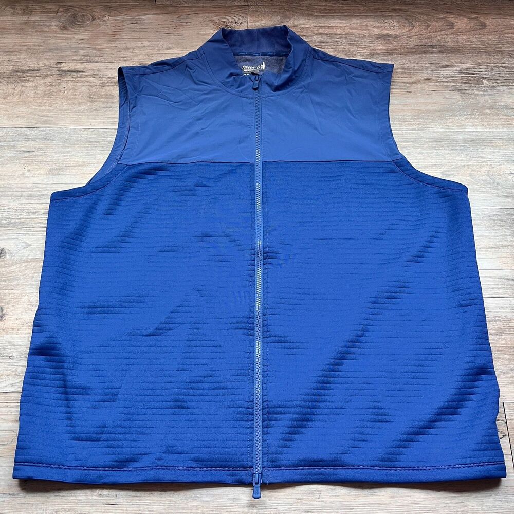 Johnnie-O Culbertson Performance Vest Blue XXL Full Zip Athletic Golf Layer Prep